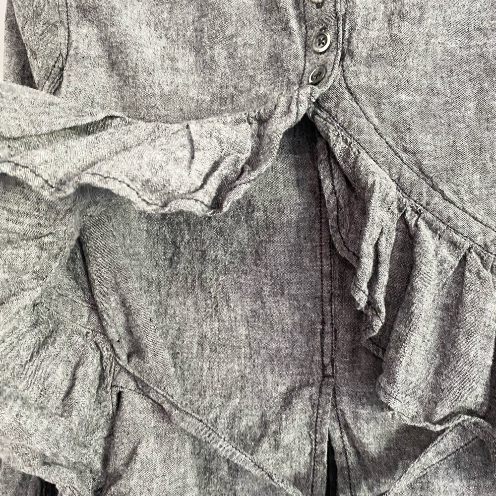 Free People Gray Ruffle Blazer Jacket Small - Picture 12 of 14